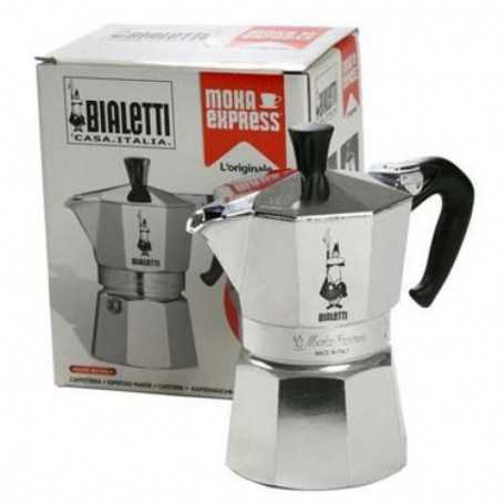 CAFFETTIERA MOKA - BIALETTI - MOKA EXPRESS - IN ALLUMINIO - ARGENTO - 3  TAZZE